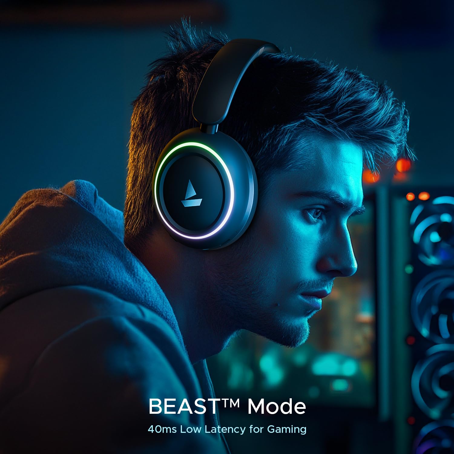 boAt Rockerz 480 Wireless Headphones – 60H Battery, Beast Mode, Mic