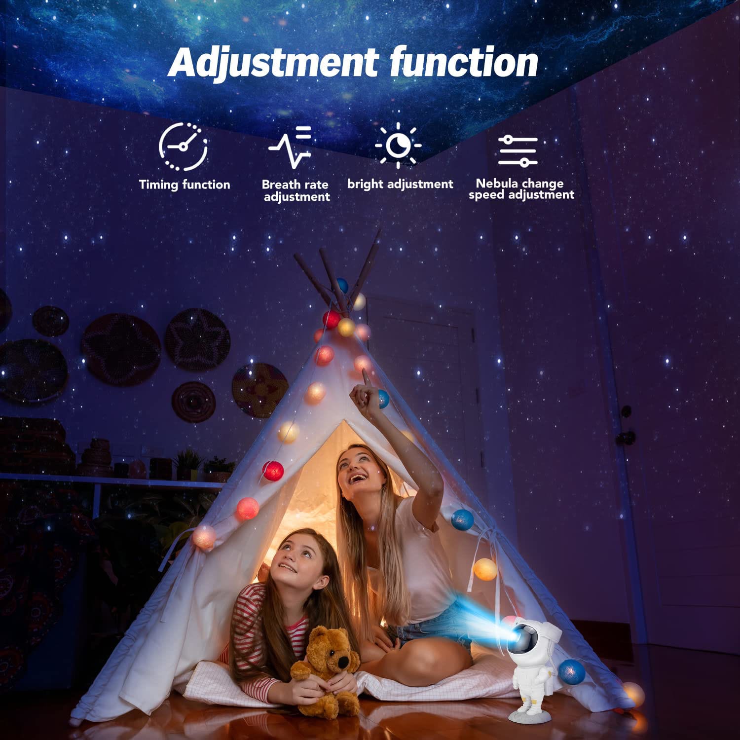 Astronaut Galaxy Projector – LED Star Night Light for Room Décor