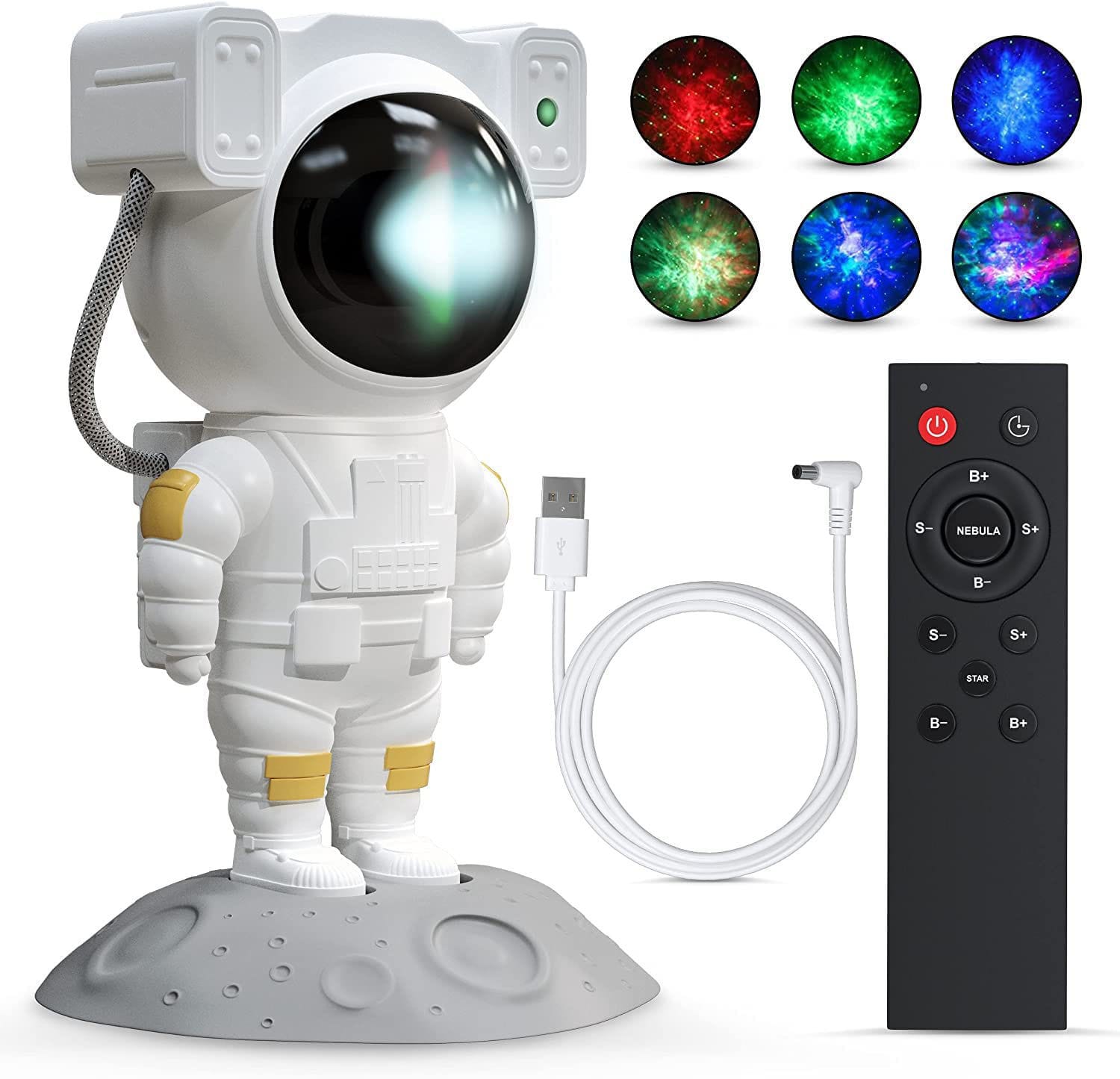 Astronaut Galaxy Projector – LED Star Night Light for Room Décor