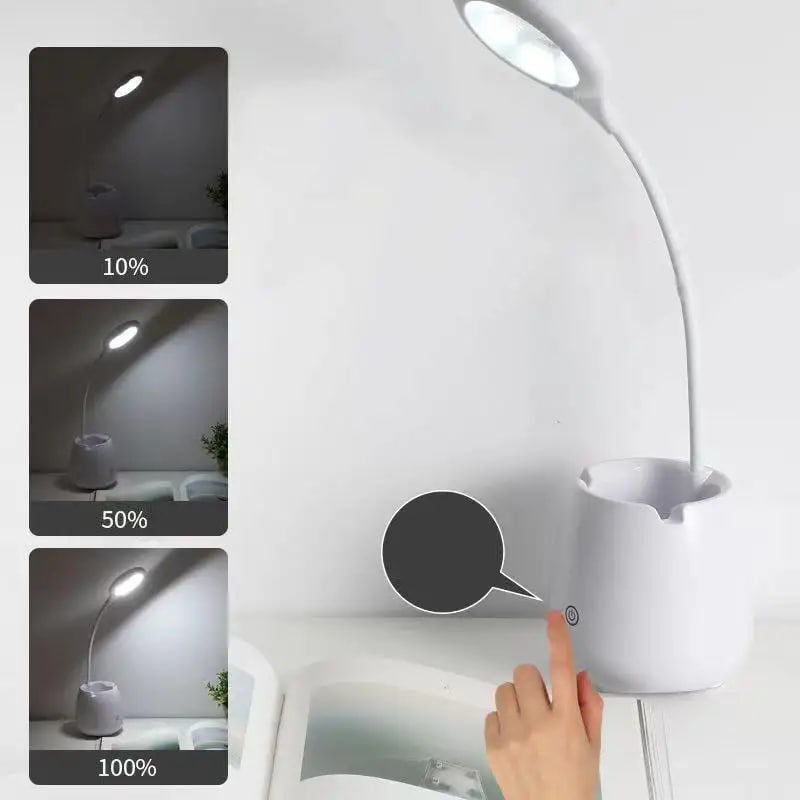 Flexible LED Desk Lamp with Mobile Phone Holder – USB Powered